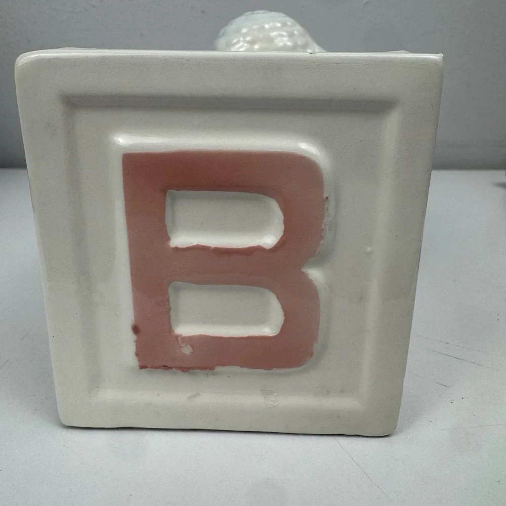 Vtg Inarco‎ Japan Baby Lamb Planter ABC Block Nursery Kitsch 1950s